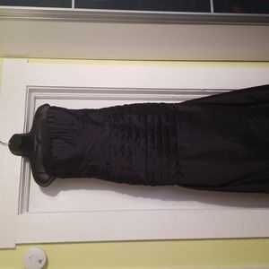 Angelina Faccenda Bridesmaids Black Long Shoulder free Dress & Scarf US 10/12